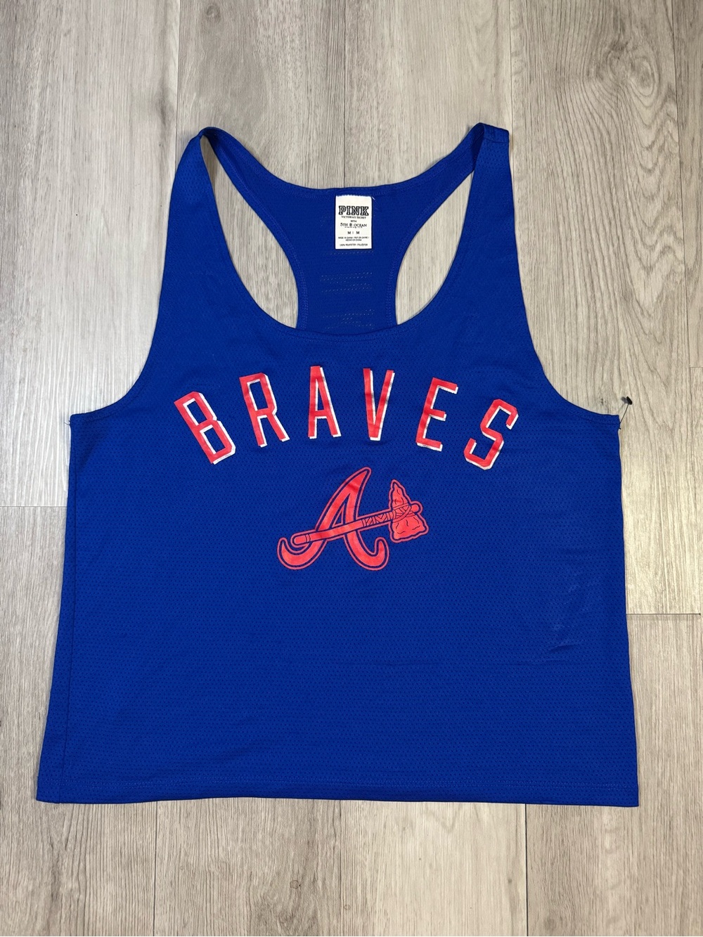 PINK Victoria's Secret Atlanta Braves MLB Blue Racerback Tank Top Women's Medium